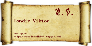 Mondir Viktor névjegykártya